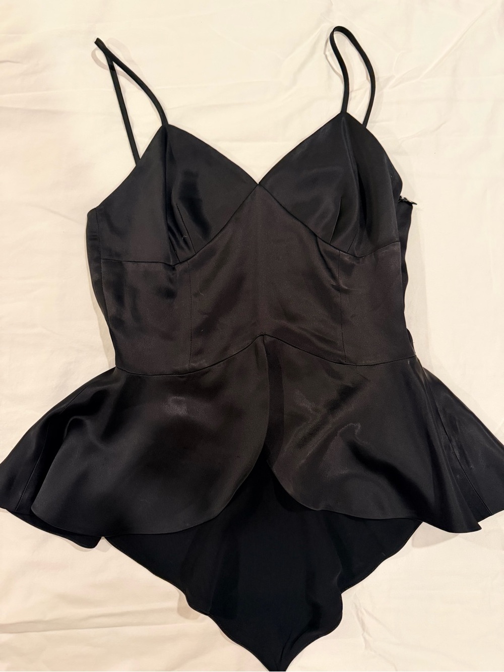 Black Satin Peplum Teddy Bodysuit - Women Intimates
